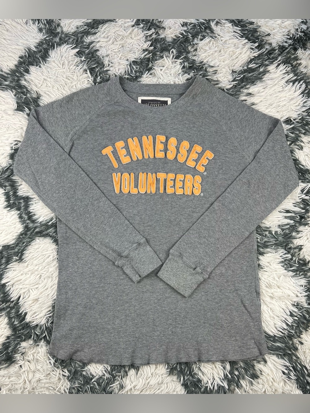 Colosseum Athletics Men’s Gray Orange Tennessee Volunteers Thermal Shirt Size XL